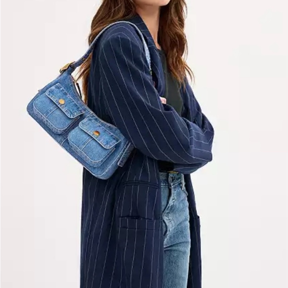 BRAND NEW!  Coachtopia Cargo Shoulder Bag In Upcrafted Denim - Picture 2 of 11